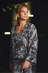 cozy fleece v-neck sweatshirt