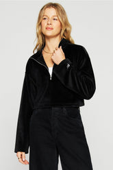 plush rib half zip sweatshirt
