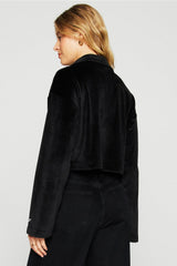 plush rib half zip sweatshirt