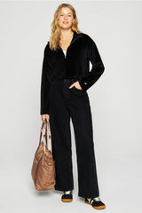 plush rib half zip sweatshirt