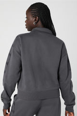 cozy fleece half zip sweatshirt
