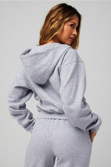 cozy fleece full zip hoodie