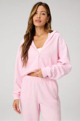 cozy fleece full zip hoodie