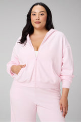 cozy fleece full zip hoodie