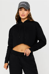 cozy fleece everyday cropped hoodie
