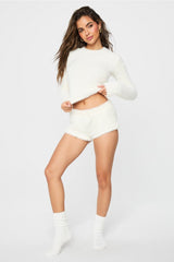 fuzz me long sleeve cropped top