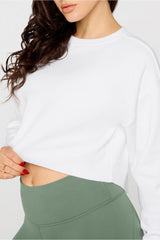 cozy fleece everyday cropped crew