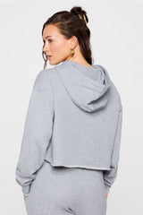 year round terry cropped hoodie