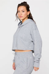year round terry cropped hoodie