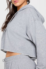 year round terry cropped hoodie