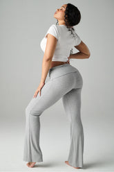 soft rib foldover pant