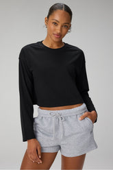 100% cotton boxy long sleeve tee