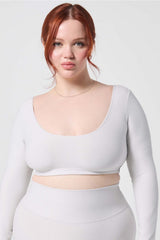 luxe360 heatherflex long-sleeve crop top