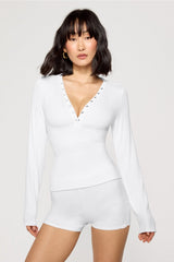 soft rib long sleeve henley