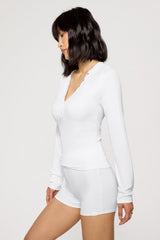 soft rib long sleeve henley