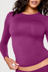 stretchy fit crew long sleeve tee