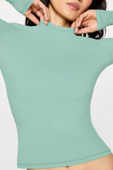 stretchy fit crew long sleeve tee