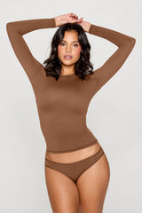 stretchy fit crew long sleeve tee