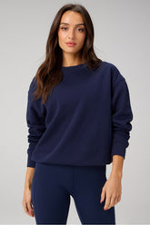 cozy fleece crew neck sweatshirt
