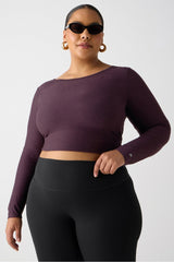 whisper crossover long-sleeve top