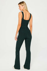 heatherflex kick flare jumpsuit