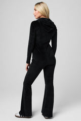 plush rib hooded jumpsuit