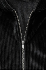 plush rib hooded jumpsuit