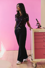 high-rise wide leg scrub pant