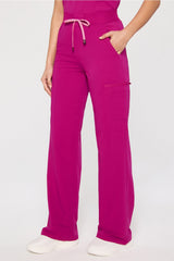 high-rise wide leg scrub pant