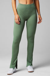 seamless high-waisted slit pant