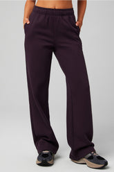 cozy fleece wide leg sweatpant