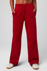 cozy fleece wide leg sweatpant