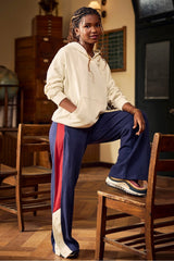 year round terry wide leg snap pant