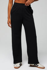 year round terry wide leg snap pant