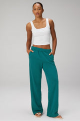 year round terry wide leg pant