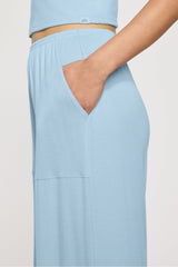soft rib wide leg pant