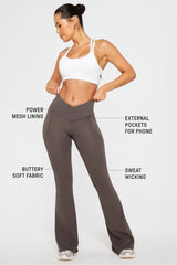 oasis pureluxe high-waisted crossover flare