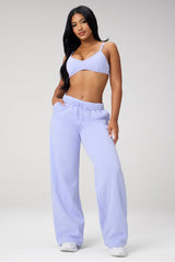 cozy fleece wide leg sweatpant