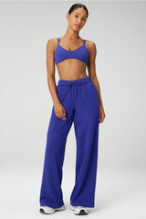 cozy fleece wide leg sweatpant