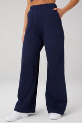 cozy fleece wide leg sweatpant