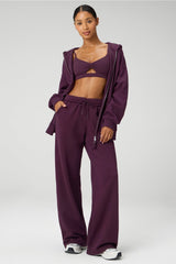 cozy fleece wide leg sweatpant