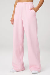 cozy fleece wide leg sweatpant
