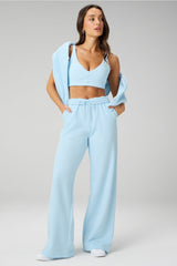 cozy fleece wide leg sweatpant
