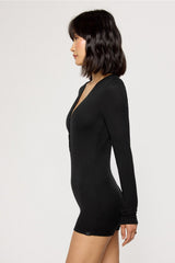soft rib henley onesie