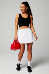 woven pocket skirt with built-in short