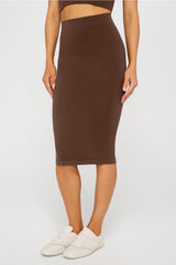 smooth as hell shaping midi skirt
