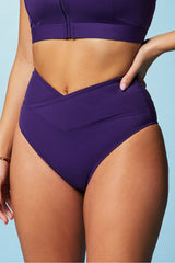 high-waisted cross over swim bottom