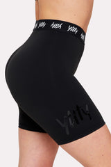 major label shaping high waist logo short