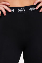 major label shaping high waist logo short