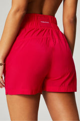 ultra high-waisted piped nylon short